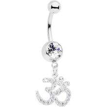 将图片加载到图库查看器,Clear CZ Gem Amazing Om Dangle Belly Ring