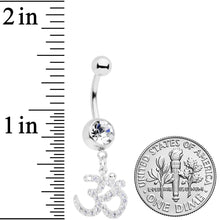 将图片加载到图库查看器,Clear CZ Gem Amazing Om Dangle Belly Ring