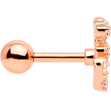 Load image into Gallery viewer, 16G 1/4 Clear CZ Gem Rose Gold Tone Amazing Om Cartilage Tragus