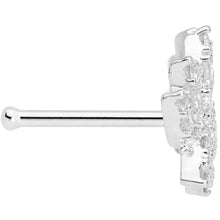 Load image into Gallery viewer, 20G 1/4 Clear CZ Gem Lotus Flower Nose Bone