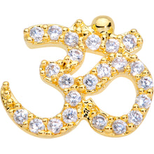 Load image into Gallery viewer, 20G 1/4 Clear CZ Gem Gold Tone Amazing Om Nose Bone