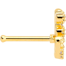 Load image into Gallery viewer, 20G 1/4 Clear CZ Gem Gold Tone Amazing Om Nose Bone