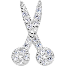 Load image into Gallery viewer, 18G 3/8 Clear CZ Gem Shears Scissors Nose Hoop