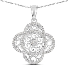 Load image into Gallery viewer, 0.57 Carat Genuine White Diamond .925 Sterling Silver Pendant