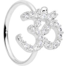 Load image into Gallery viewer, 18G 3/8 Clear CZ Gem Amazing Om Nose Hoop