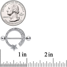 将图片加载到图库查看器,14G 5/8 Clear Gem Shooting Star Nipple Shield Set
