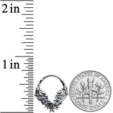 Load image into Gallery viewer, 16G 3/8 Angelic Wings Hinged Segment Ring