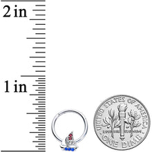 将图片加载到图库查看器,16G 3/8 Blue Purple Gem Sailboat Hinged Segment Ring