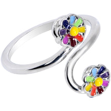 将图片加载到图库查看器,Spring Summer Rainbow Flower Spiral Toe Ring