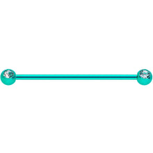 Load image into Gallery viewer, 14G Green Beer St Patricks Day Industrial Barbell Set of 2 38mm