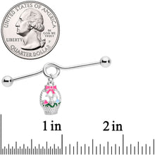 Load image into Gallery viewer, 14G Easter Basket Glow in the Dark Dangle Project Bar 38mm