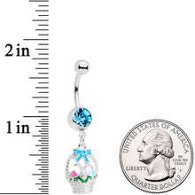 将图片加载到图库查看器,Blue Gem Easter Basket Dangle Belly Ring