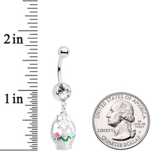 将图片加载到图库查看器,Clear Gem Easter Basket Dangle Belly Ring
