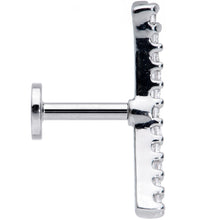 将图片加载到图库查看器,16G 1/4 Clear CZ Gem Curve Internal Thread Labret Monroe Tragus