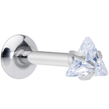 将图片加载到图库查看器,16G 5/16 Clear CZ Gem Triangle Internal Thread Labret Tragus