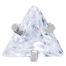 将图片加载到图库查看器,16G 5/16 Clear CZ Gem Triangle Internal Thread Labret Tragus