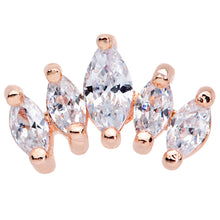 Load image into Gallery viewer, 16G 1/4 Clear CZ Gem Rose Gold Tone Crown Cartilage Tragus Earring