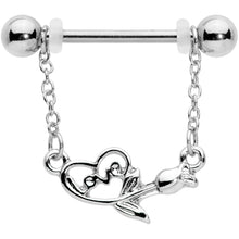 Load image into Gallery viewer, 14G 11/16 Love Rose Dangle Nipple Ring Set