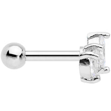Load image into Gallery viewer, 16G 1/4 Clear CZ Gem Crown Cartilage Tragus Earring