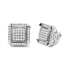Load image into Gallery viewer, 10K White Gold 1.0 Cttw Diamond Composite with Halo Stud Earrings (H-I Color, I1-I2 Clarity)