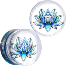 将图片加载到图库查看器,Clear Blue Acrylic Lotus Flower Saddle Plug Set