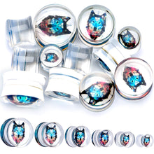 将图片加载到图库查看器,Clear Blue Brown Wolf Acrylic Saddle Plug Set