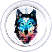 将图片加载到图库查看器,Clear Blue Brown Wolf Acrylic Saddle Plug Set