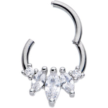 Load image into Gallery viewer, 16G 5/16 Clear CZ Gem Circlet Hinged Segment Ring