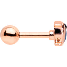 Load image into Gallery viewer, 16G 1/4 Rose Gold Tone Blue Bird Cartilage Tragus Earring