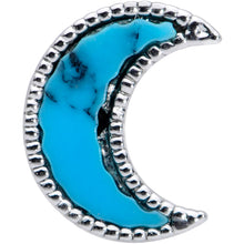 Load image into Gallery viewer, 16G 5/16 Faux Turquoise Crescent Moon Labret Tragus Monroe