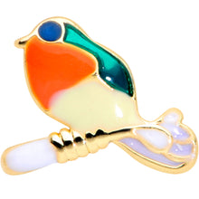 Load image into Gallery viewer, 16G 5/16 Green Gem Gold Tone Perched Bird Labret Monroe Tragus