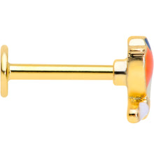 Load image into Gallery viewer, 16G 5/16 Green Gem Gold Tone Perched Bird Labret Monroe Tragus