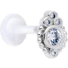 Load image into Gallery viewer, 16G 5/16 Clear Gem Flexible Bioplast Teardrop Labret Monroe Tragus