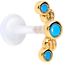 Load image into Gallery viewer, 16G 5/16 Faux Turquoise Flexible Bioplast Labret Monroe Tragus