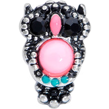 Load image into Gallery viewer, 16G 5/16 Black Gem Pink Orb Owl Labret Monroe Tragus