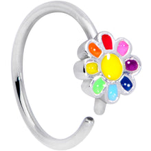 Load image into Gallery viewer, 20G 5/16 Rainbow Hippie Flower Nose Hoop
