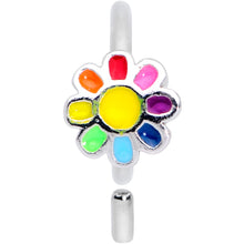 Load image into Gallery viewer, 20G 5/16 Rainbow Hippie Flower Nose Hoop