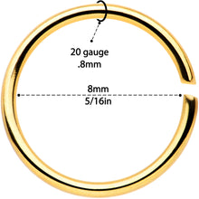 Load image into Gallery viewer, 20G 5/16 Gold Tone Anodized Seamless Circular Ring Set of 12