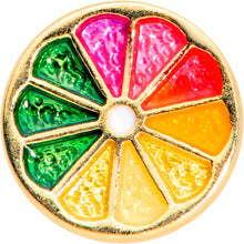 Load image into Gallery viewer, 16G 5/16 Gold Tone Rainbow Grapefruit Labret Monroe Tragus