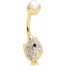 将图片加载到图库查看器,Clear Gem Gold Tone Egg Chick Belly Ring