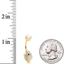 将图片加载到图库查看器,Clear Gem Gold Tone Egg Chick Belly Ring