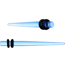Load image into Gallery viewer, 8G Blue Acrylic Straight Taper Set