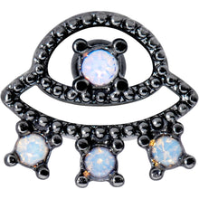 Load image into Gallery viewer, 16G 1/4 Black White Faux Opal UFO Cartilage Tragus