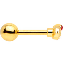 Load image into Gallery viewer, 16G 1/4 Red Gem Gold Tone Inifity Love Cartilage Tragus