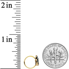 Load image into Gallery viewer, 20G 5/16 Gold Tone Aqua Ornate Hamsa Hand Nose Hoop