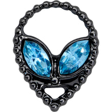 Load image into Gallery viewer, 16G 1/4 Aqua Gem Black Alien Cartilage Tragus