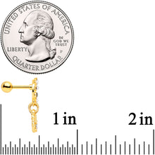 Load image into Gallery viewer, 16G 1/4 Aurora CZ Gold Tone Dreamcatcher Feather Dangle Cartilage