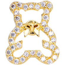 Load image into Gallery viewer, 16G 1/4 Clear Gem Gold Tone Teddy Bear Cartilage Tragus
