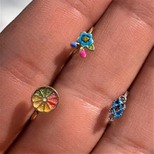 Load image into Gallery viewer, 20G 5/16 Yellow Gem Gold Tone Neon Flower Nose Hoop