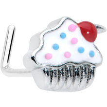将图片加载到图库查看器,20G 5/16 Red White Sprinkle Cherry Cupcake L Shaped Nose Ring